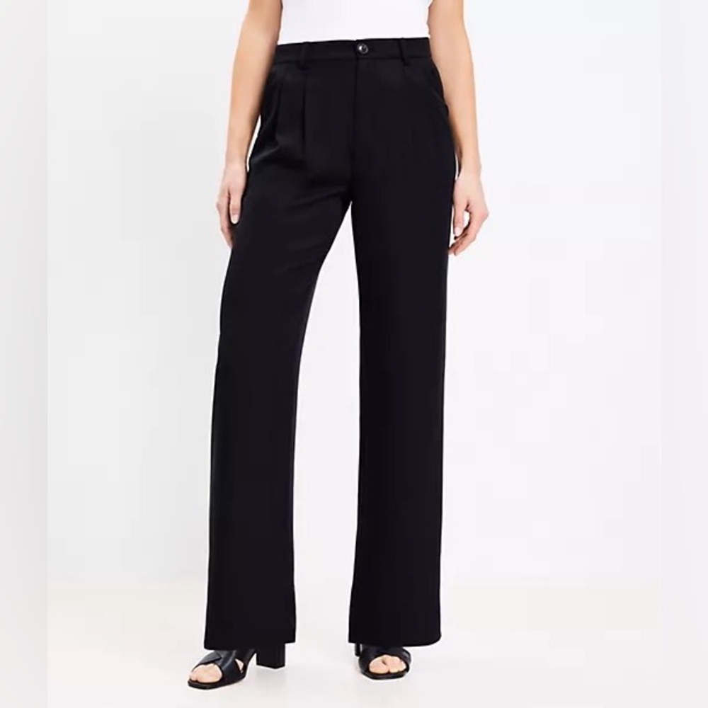 Loft Lyocell Emory Wide Leg Trouser Pants Size 10 NWT - Picture 14 of 14